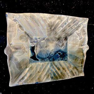 Vintage Bill Campbell Pottery Platter Plate Dish Flambeaux Crystalline Glaze